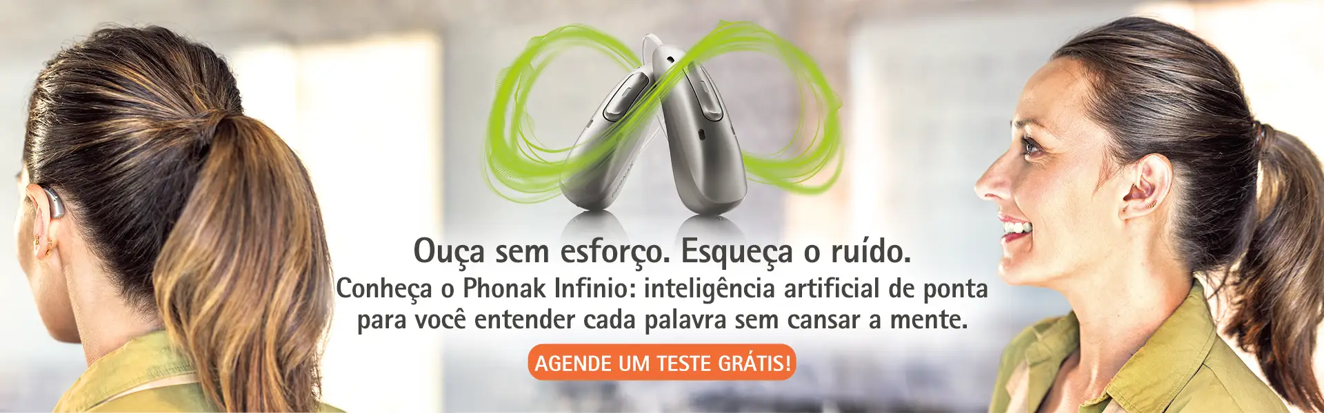 Aparelho auditivo Phonak Infinio com tecnologia de inteligência artificial para maior clareza sonora